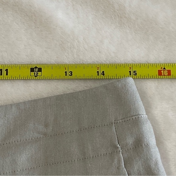 TAHARI / "Wes" Khaki Linen Blend Wide Leg Pants Size 6 - Picture 9 of 15